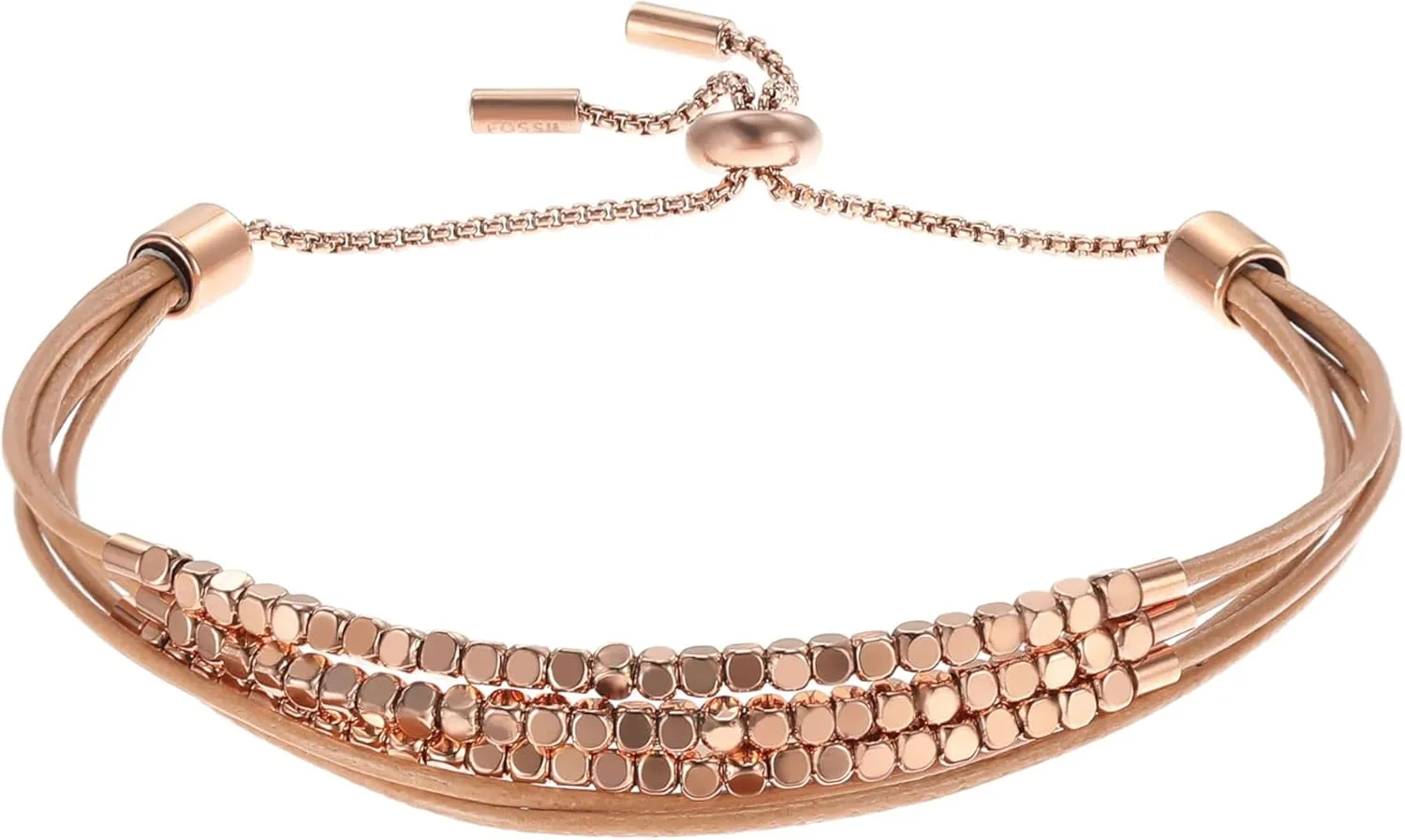 Fossil Women's Stainless Steel and Genuine Leather Bracelet for Women