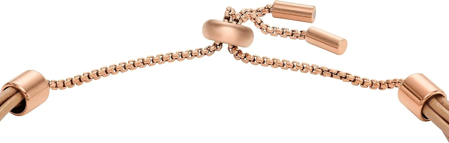 Fossil Women's Stainless Steel and Genuine Leather Bracelet for Women