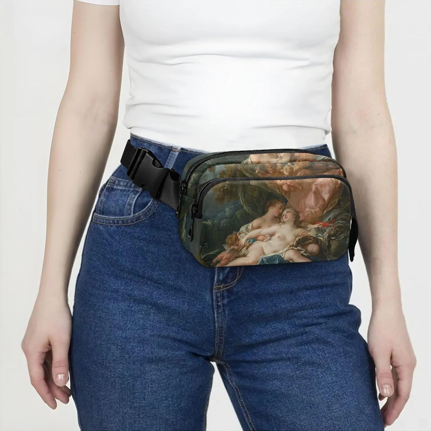 Francois Boucher Prints Nude Fanny Pack for Women Waterproof Everywhere Belt Bag Cute Travel Waist Pouch