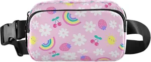 Fruit Daisy Flower Rainbow Pink Fanny Packs Women Hip Bag Belt Pouch Waterproof Bright Color Waist Pouches for Men