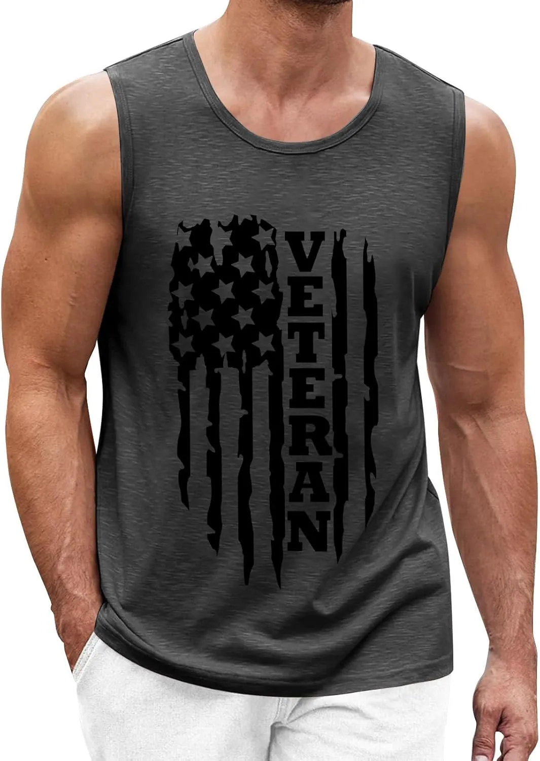 Funny 4th of July Tank Tops for Men Patriotic USA American Flag Sleeveless Shirts Memorial Day Muscle Tanktop