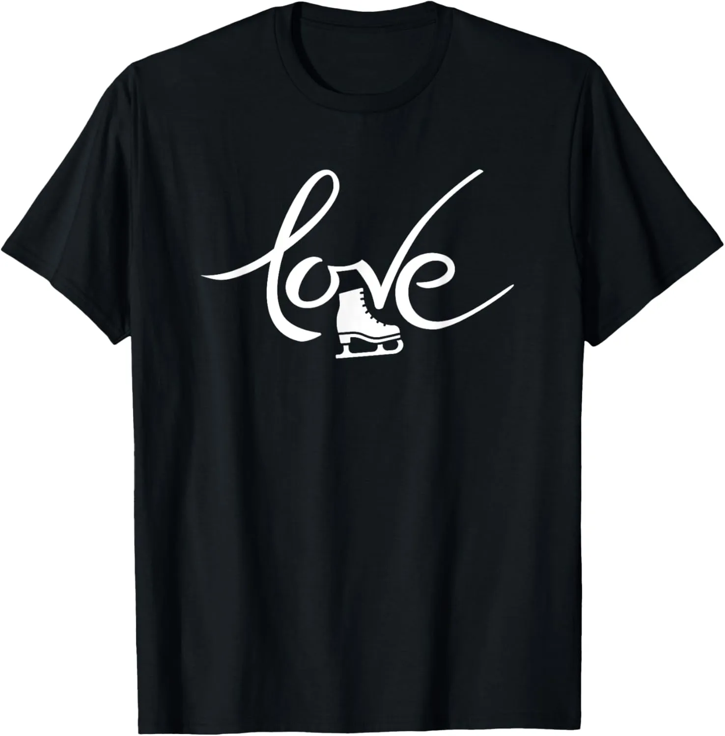 Funny Ice Skating Winter Sports Ski Skate Shoes Love T-Shirt