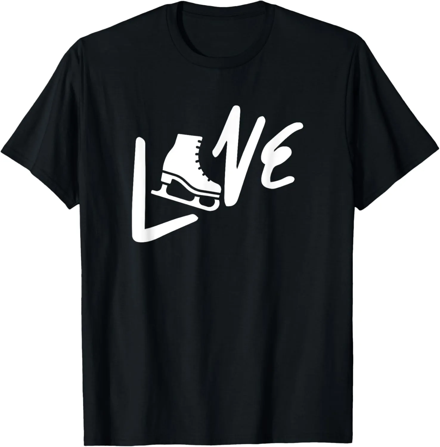 Funny Ice Skating Winter Sports Ski Skate Shoes Love T-Shirt