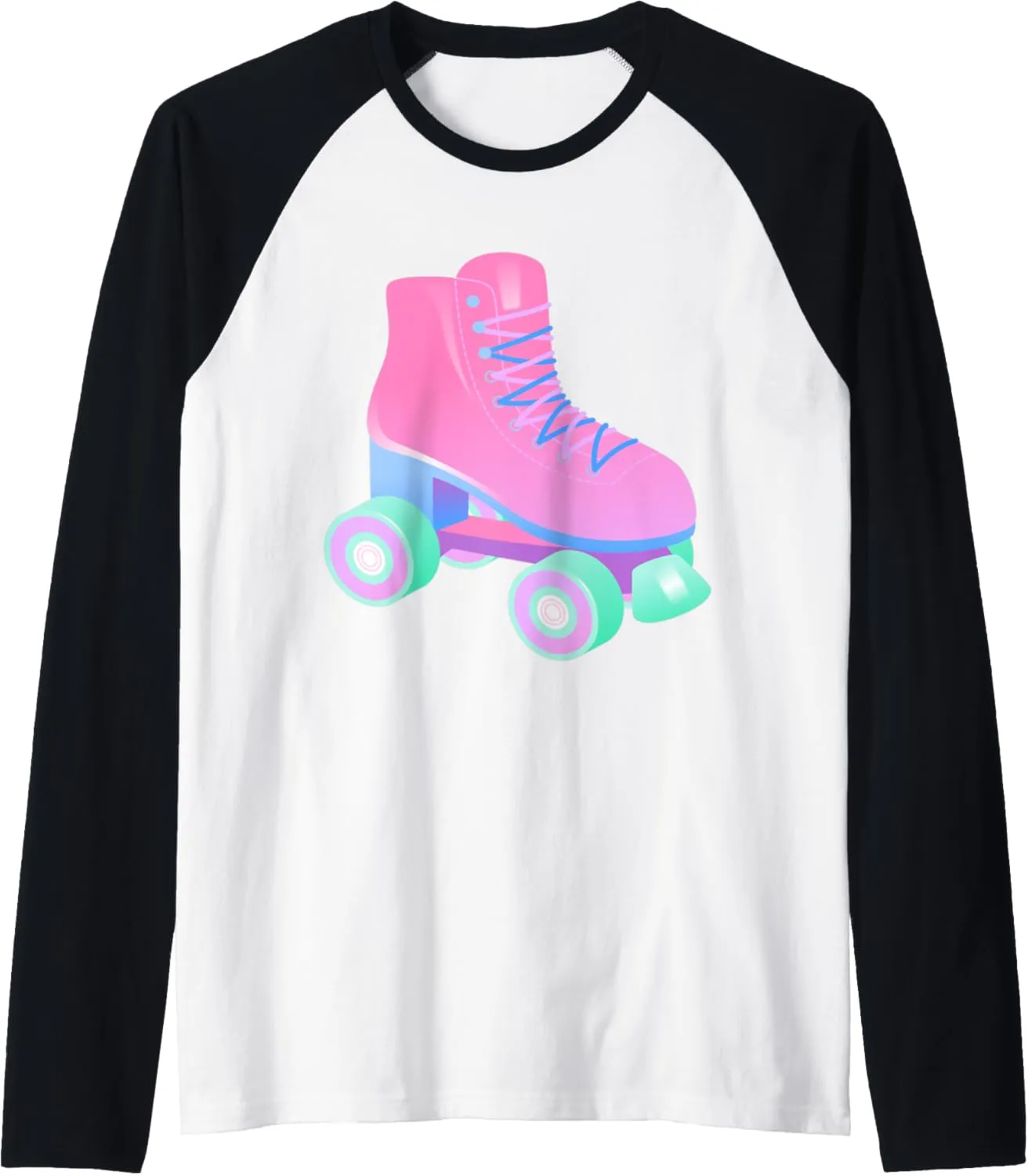 Funny Pink Skate Girls Bachelorette Party Idea Raglan Baseball Tee