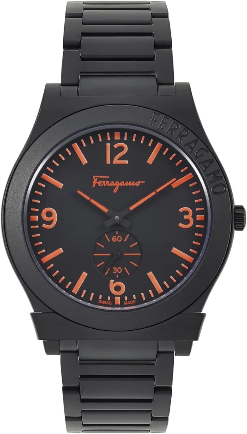 Gancini Collection Luxury Mens Watch Timepieces with a Black Bracelet, Case and Dial