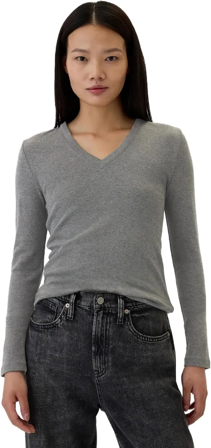 GAP Women's Long Sleeve Favorite V-Neck T-Shirt
