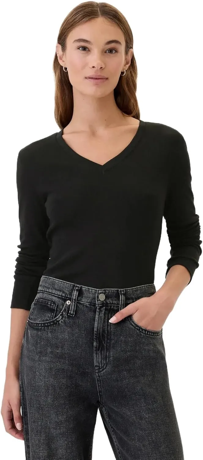 GAP Women's Long Sleeve Favorite V-Neck T-Shirt
