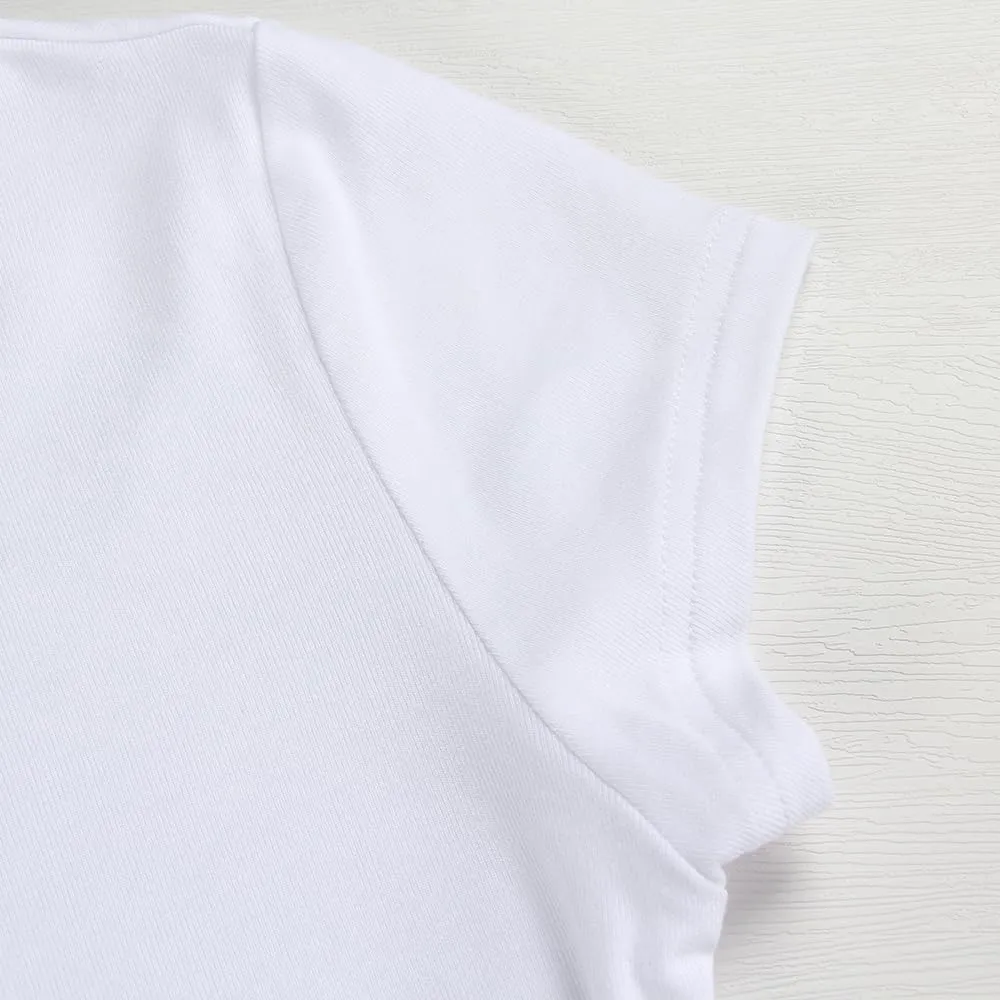 GEMBERA Womens' Stretchy Ribbed High Neck Short Sleeve Gym Workout Slim Fitted Casual Full Length Top T-Shirt