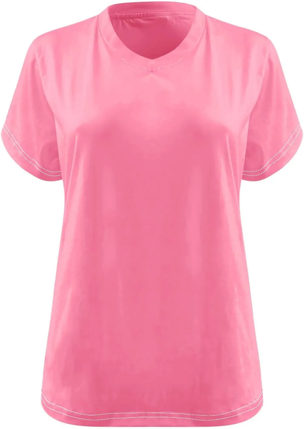 Generic 2024 Oversized T Shirts Women's Plus Size Tees Casual Half Sleeve V Neck Shirt Summer Loose Comfy Basic Tunic Tops