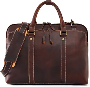 Genuine Leather Briefcase for Men Business Travel 16 inches Laptop Messenger Bags Office Satchel Bag