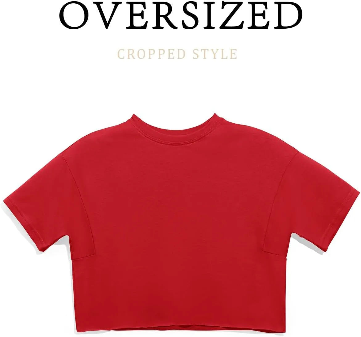 Girls Athletic Oversized Crop Tops Kids Drop Shoulder Short Sleeve T Shirts Workout Tees 5-14 Years