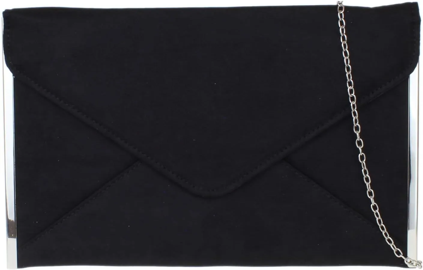 Girly HandBags Womens Faux Suede Plain Clutch Bag