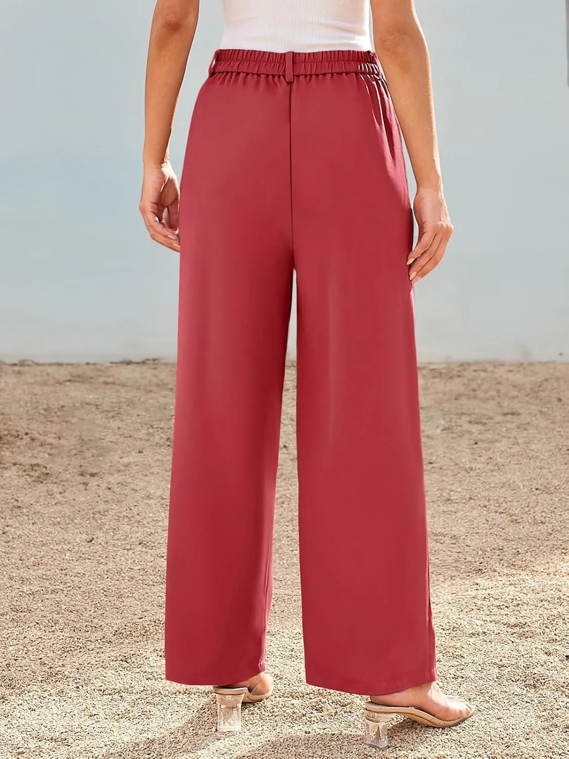 GLIENST Womens Wide Leg Dress Pants High Waisted Long Flowy Casual Dressy Trousers with Pockets
