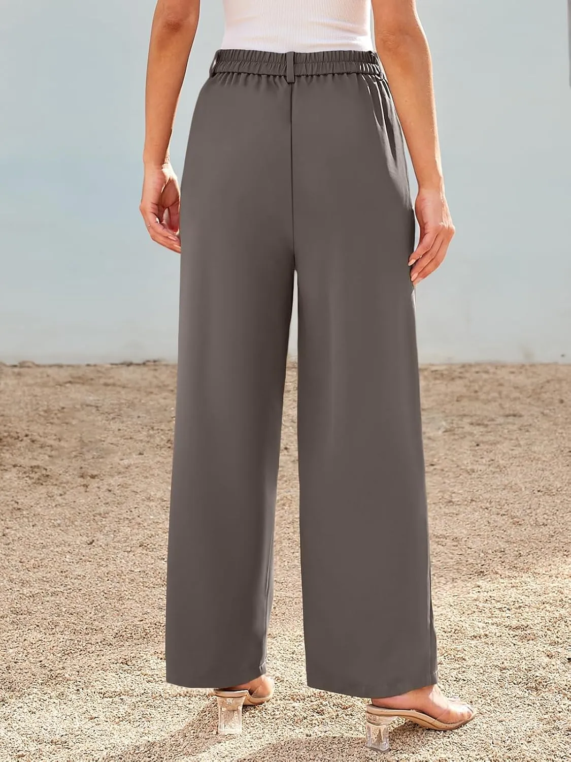 GLIENST Womens Wide Leg Dress Pants High Waisted Long Flowy Casual Dressy Trousers with Pockets