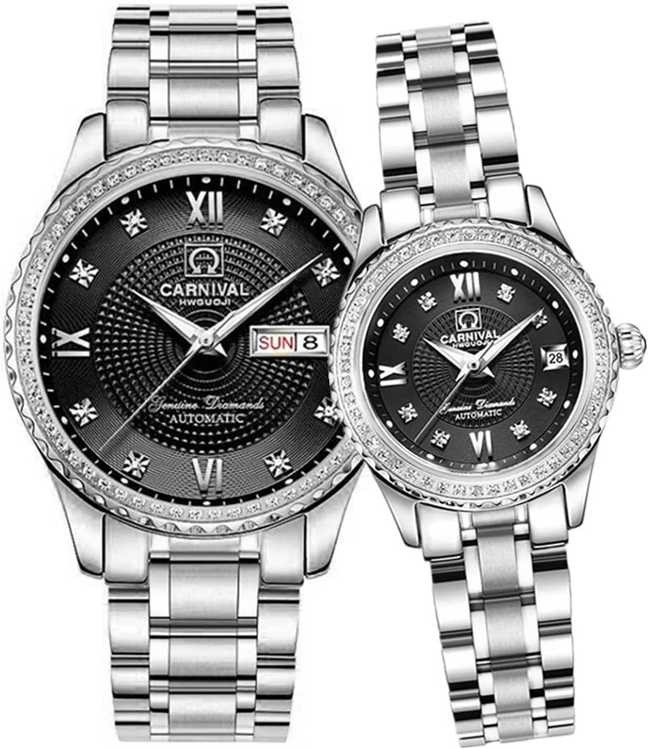 Gosasa Luxury Diamond Couple Watch Men's and Women's Automatic Mechanical Watch Chic Dress Set for Her or Him 2