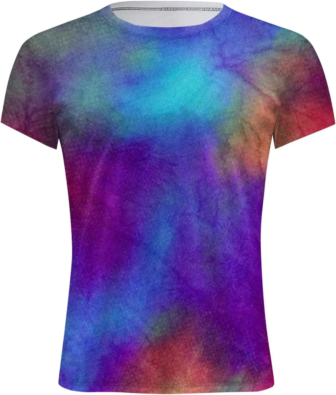 Graphic Tee Shirts for Men 2025 Fashion Short Sleeve Contrast Color Casual Shirt Loose Crewneck Beach Summer Tops