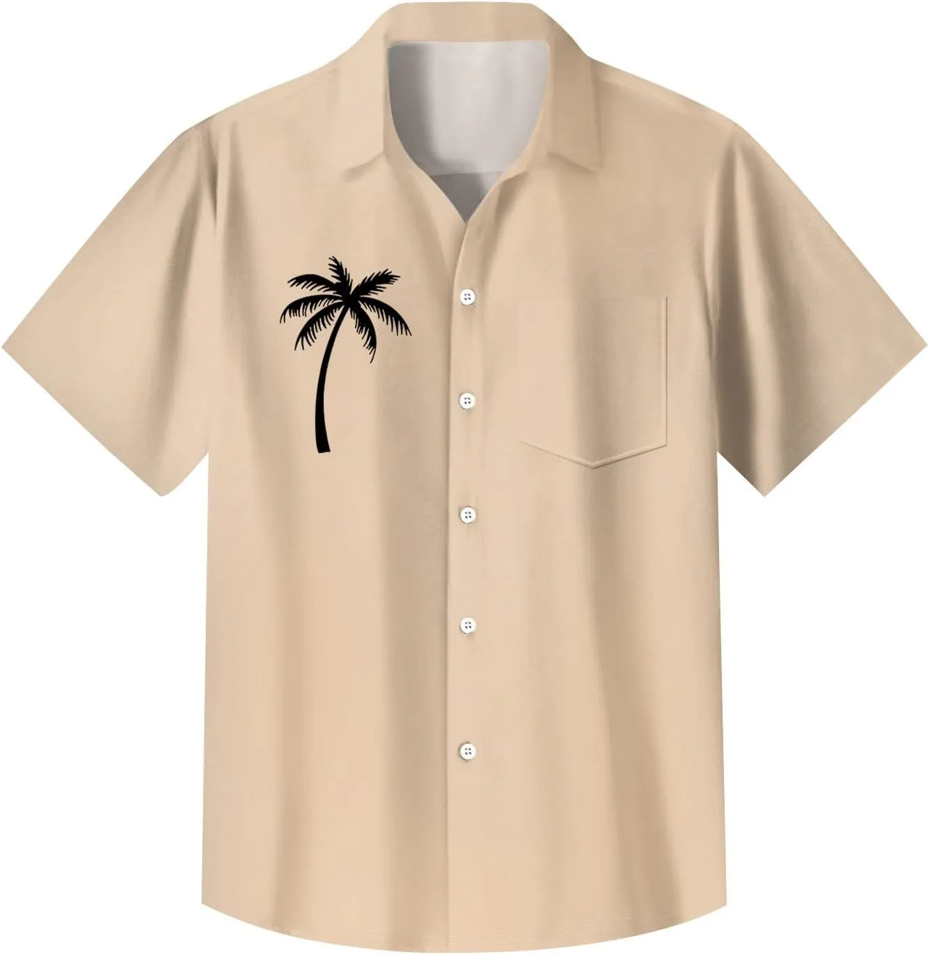 Hawaiian Button Down Shirts for Men Short Sleeve Tropical Print Tops Casual Loose Summer Beach Holiday Basic Tees 2025