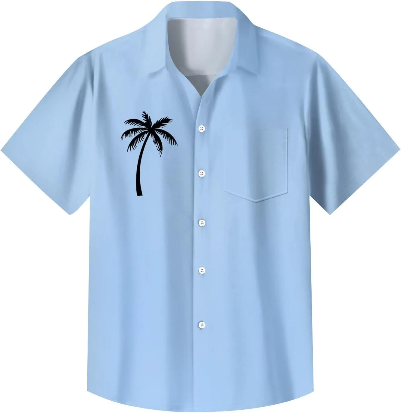 Hawaiian Button Down Shirts for Men Short Sleeve Tropical Print Tops Casual Loose Summer Beach Holiday Basic Tees 2025