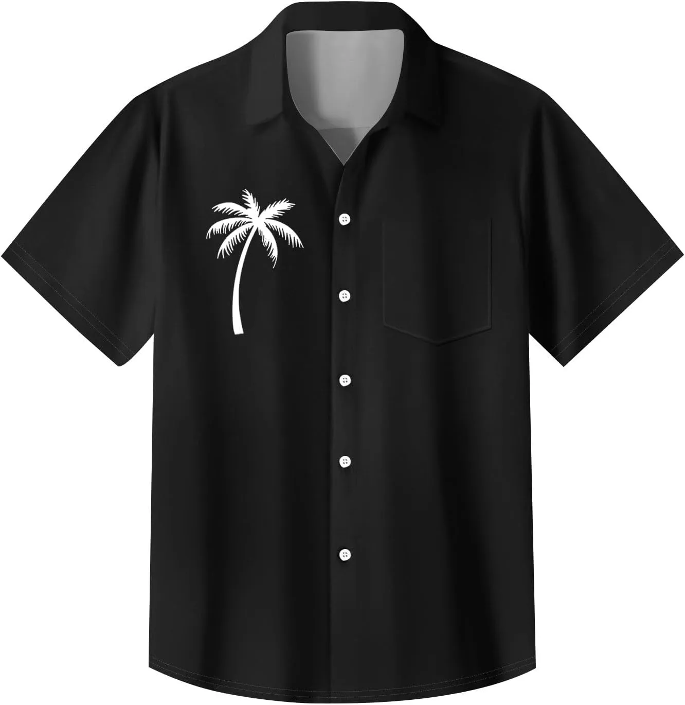 Hawaiian Button Down Shirts for Men Short Sleeve Tropical Print Tops Casual Loose Summer Beach Holiday Basic Tees 2025