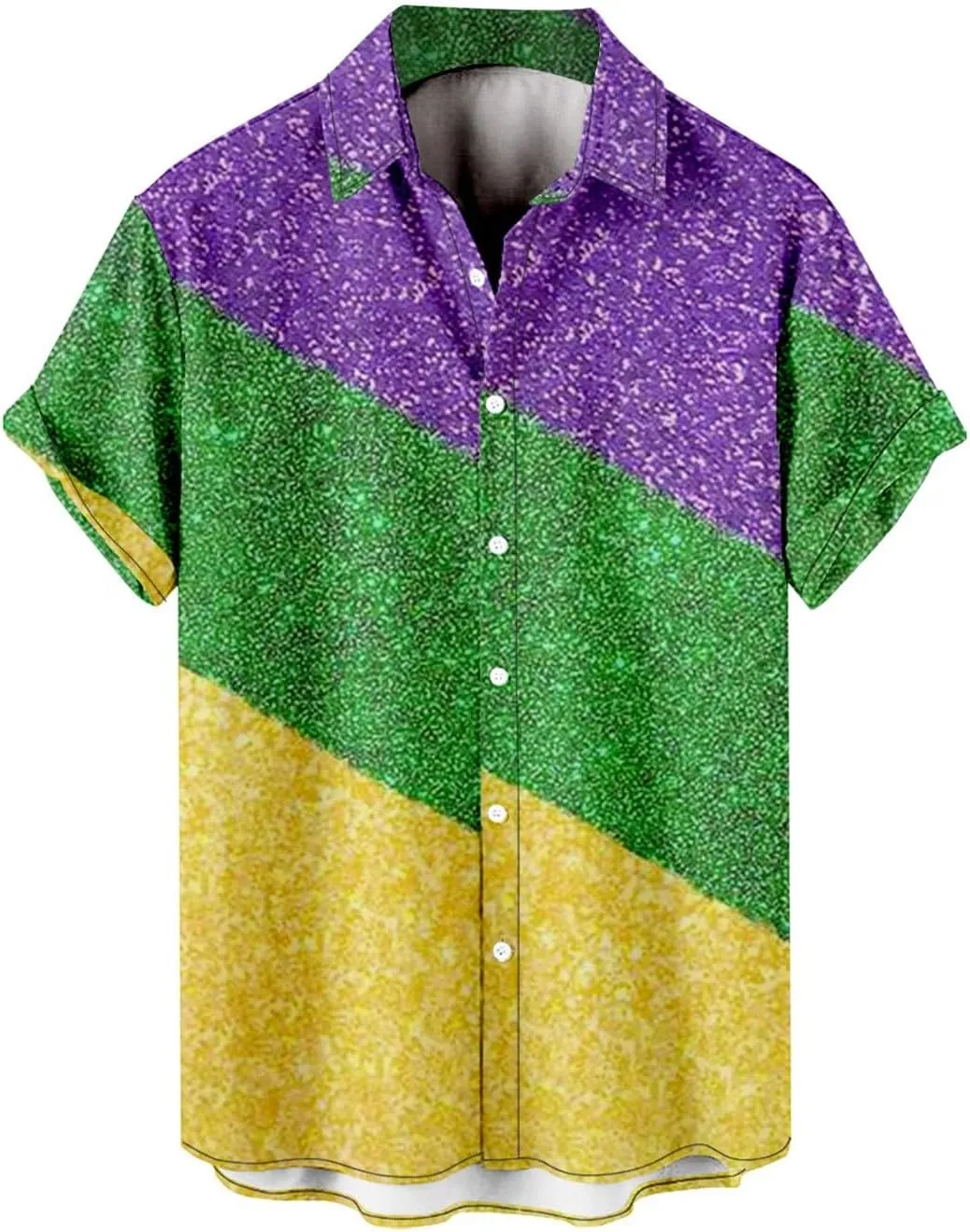 Hawaiian Shirts for Men Short Sleeve Carnival T Shirt Casual Button Down Floral Vacation Tee Summer Beach Hippie Tops,