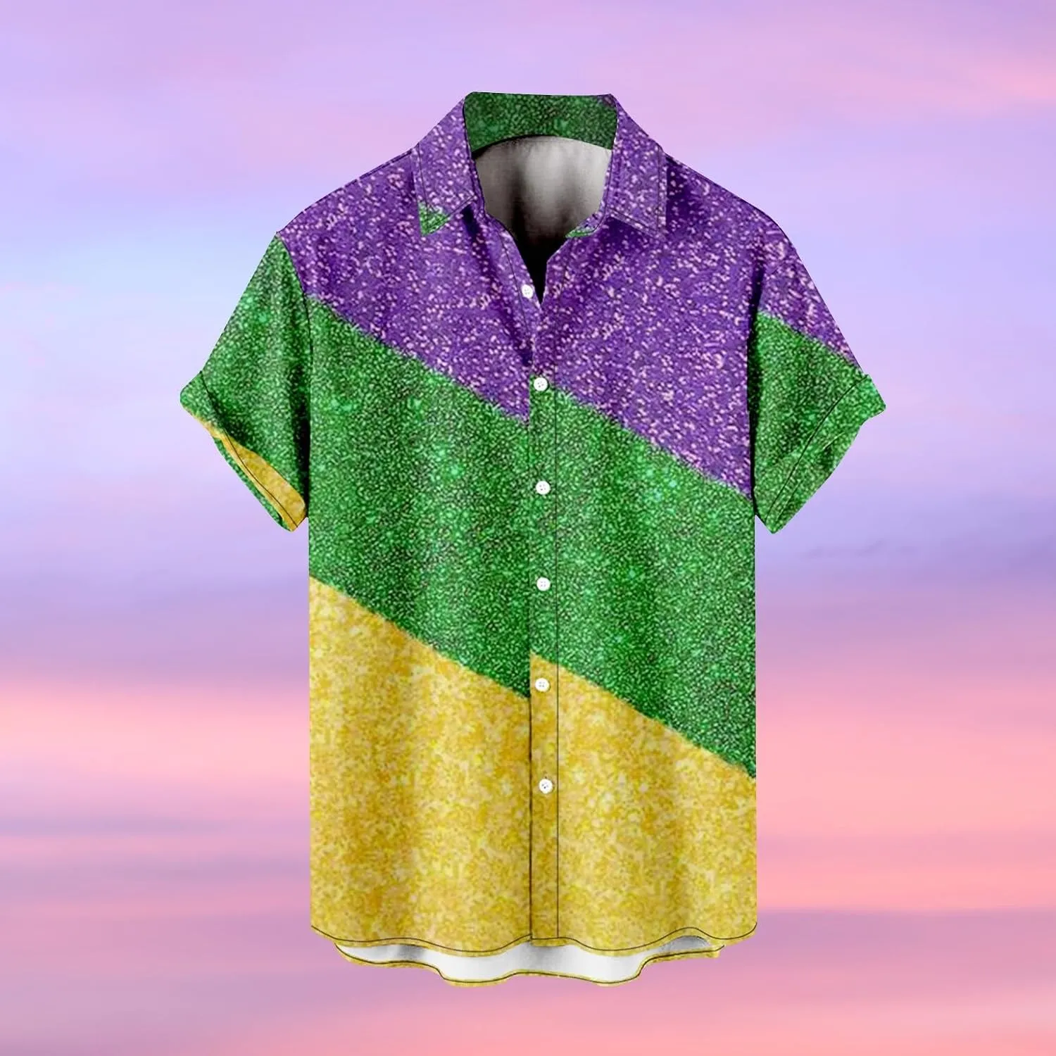 Hawaiian Shirts for Men Short Sleeve Carnival T Shirt Casual Button Down Floral Vacation Tee Summer Beach Hippie Tops,