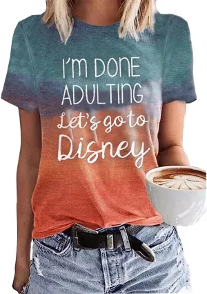 Holiday Cute Funny Shirt Women Letter Print Family Trip Tees Tops Vacation Graphic Casual Short Sleeve T Shirt