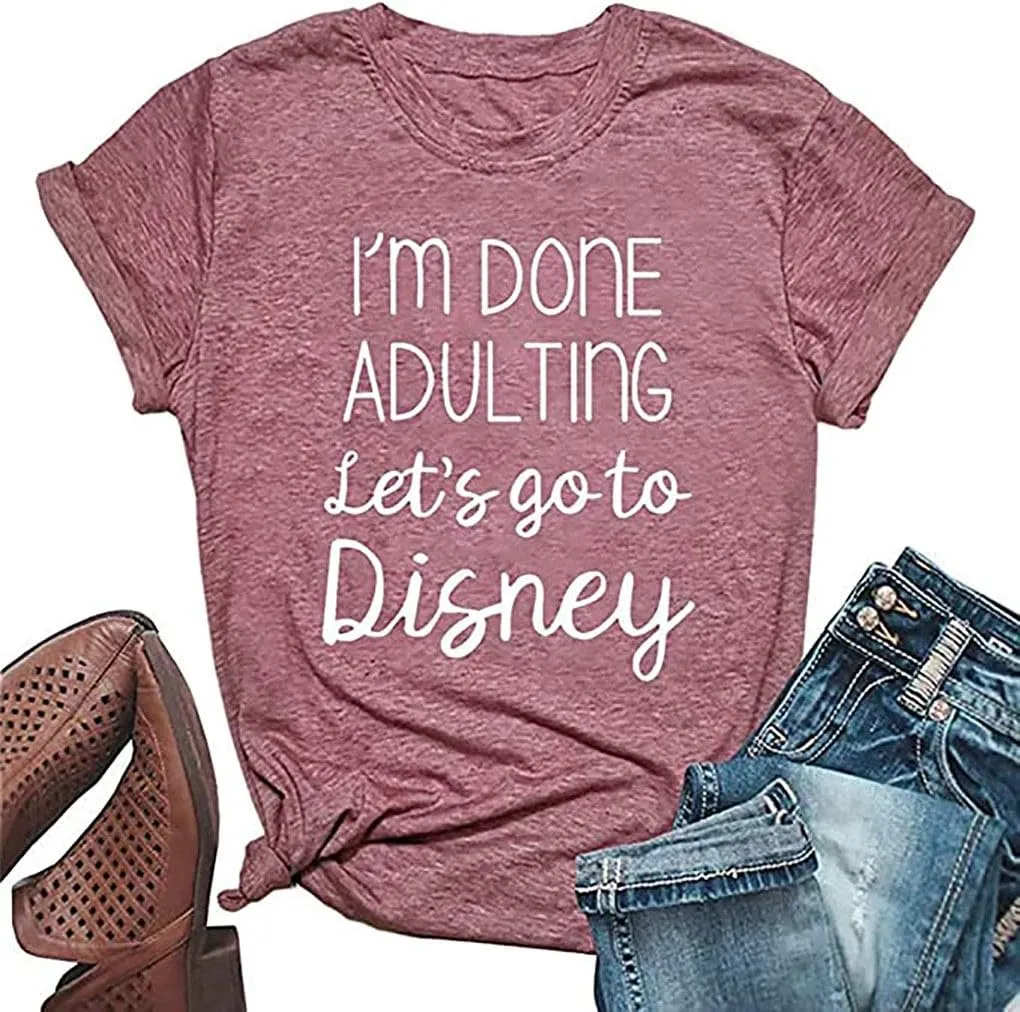 Holiday Cute Funny Shirt Women Letter Print Family Trip Tees Tops Vacation Graphic Casual Short Sleeve T Shirt