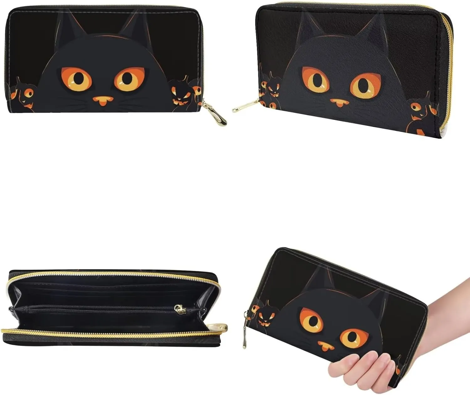 HUGS IDEA Bucket Bag with Zipper Around Wallets Full Set of 2 Packs Large PU Leather Crossbody Hobo Bags
