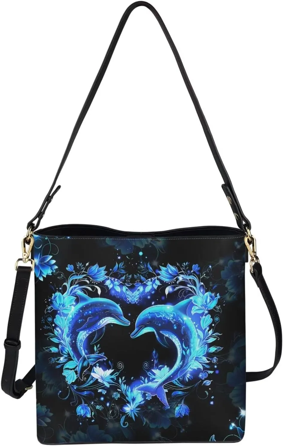 HUGS IDEA Women Bucket Bags Leather Purse Handbag Shoulder Bag for Ladies Purse Crossbody Wallet Bag