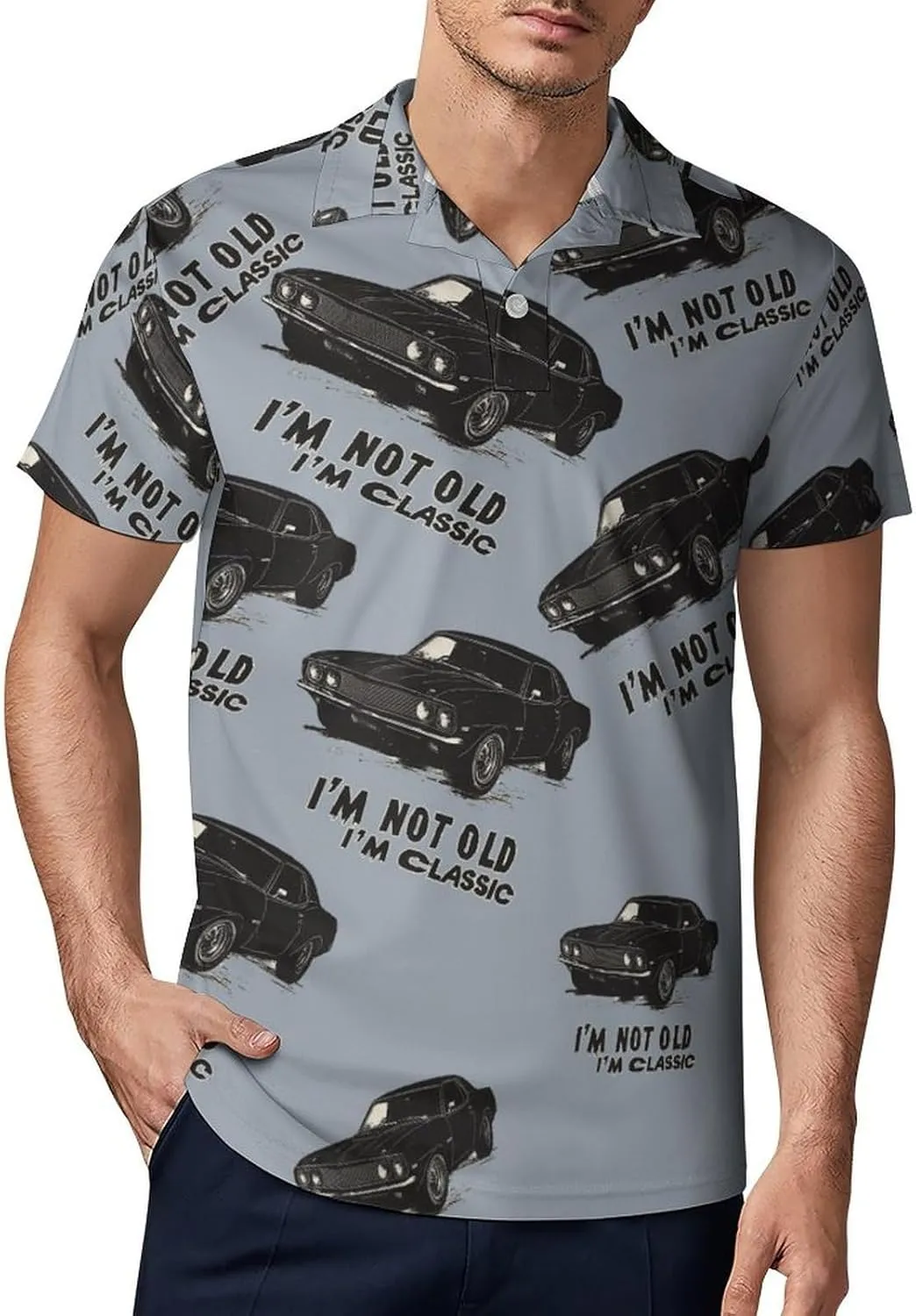 I'm Not Old I'm Classic Men's Polo-Shirt Regular-Fit Short Sleeve Sports Quick Dry Golf Tennis T-Shirt