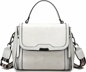 imeetu Oil Wax Leather Handbags for Women, Crossbody Bag Removable Shoulder Strap