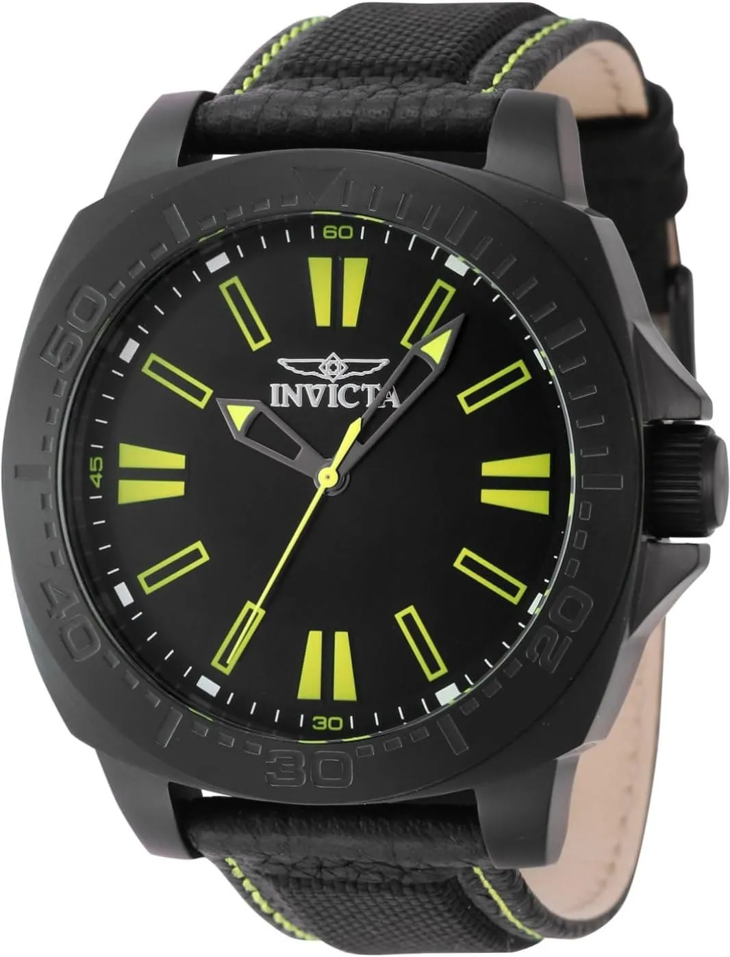 Invicta Men's Speedway 46mm Stainless Steel, Nylon Quartz Watch, Black (Model: 46308)