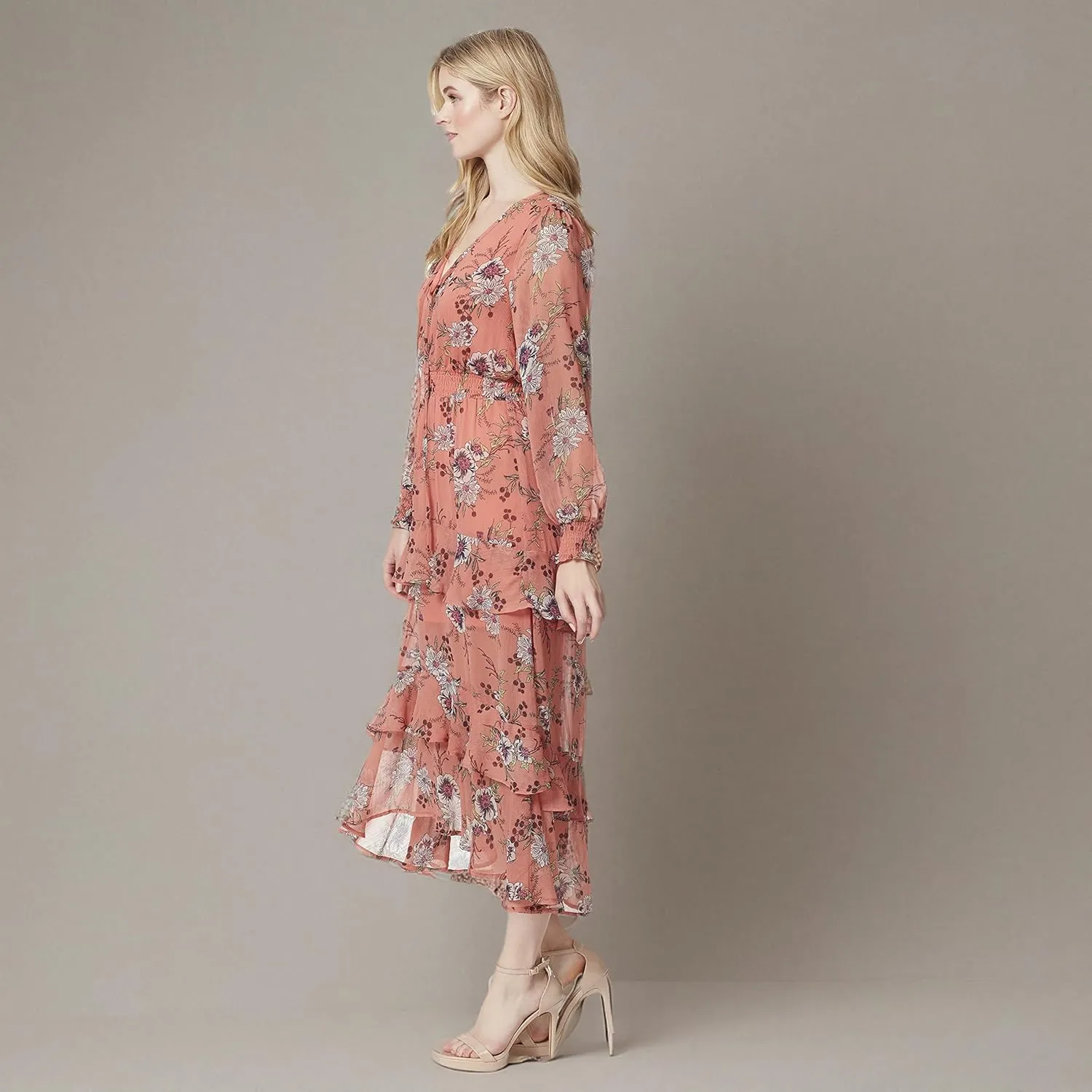 Jessica Simpson Women's Harmony Tiered Hi-lo Maxi Dress