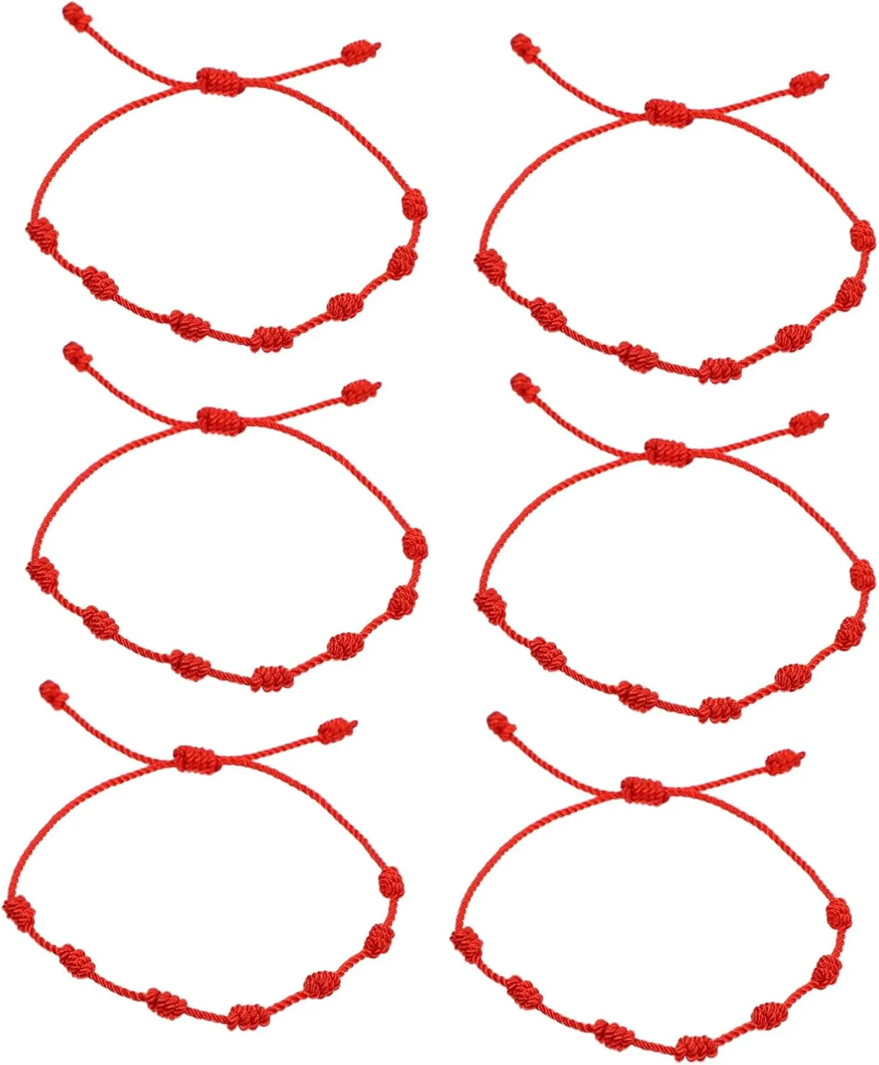 KESYOO 6pcs Red String Bracelet 2 Styles Braided Rope Hand Jewelry Adjustable