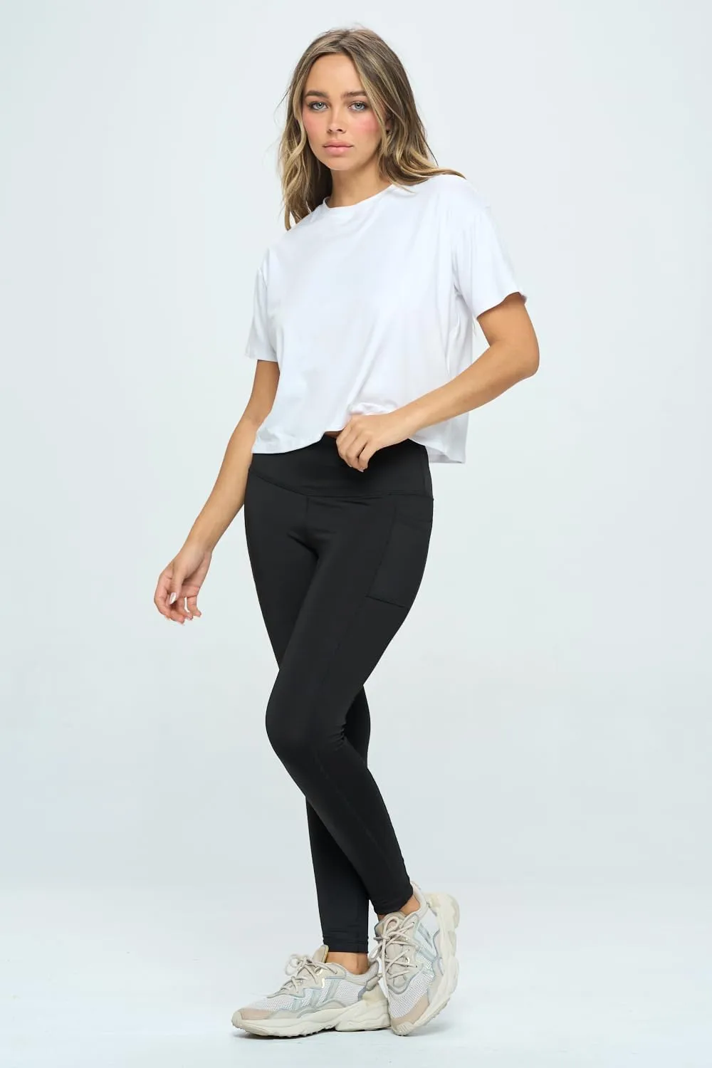 KNIT RIOT Womens Crop Top  Short Sleeve Soft Boxy Crewneck Casual Active Workout Yoga Running Cropped Tee T Shirts