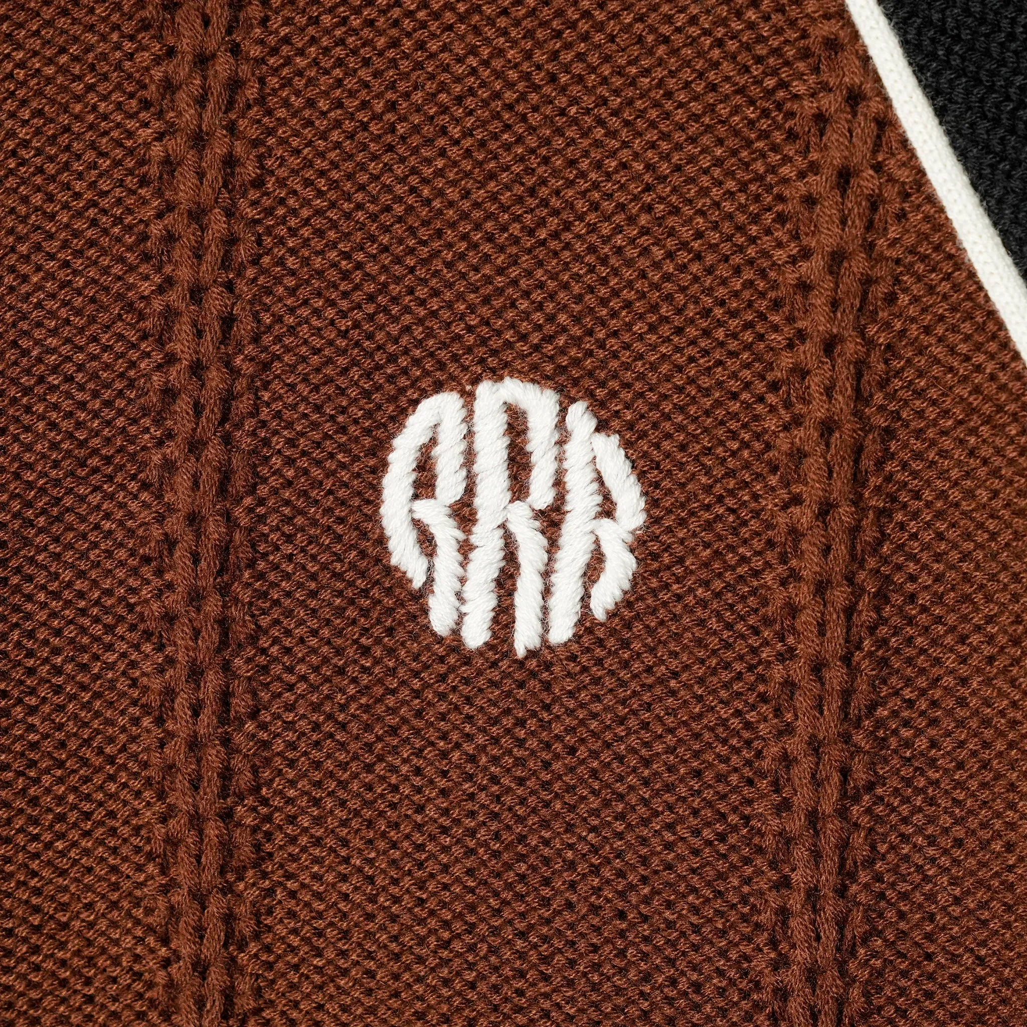 KNITTED TRACK JACKET / BROWN