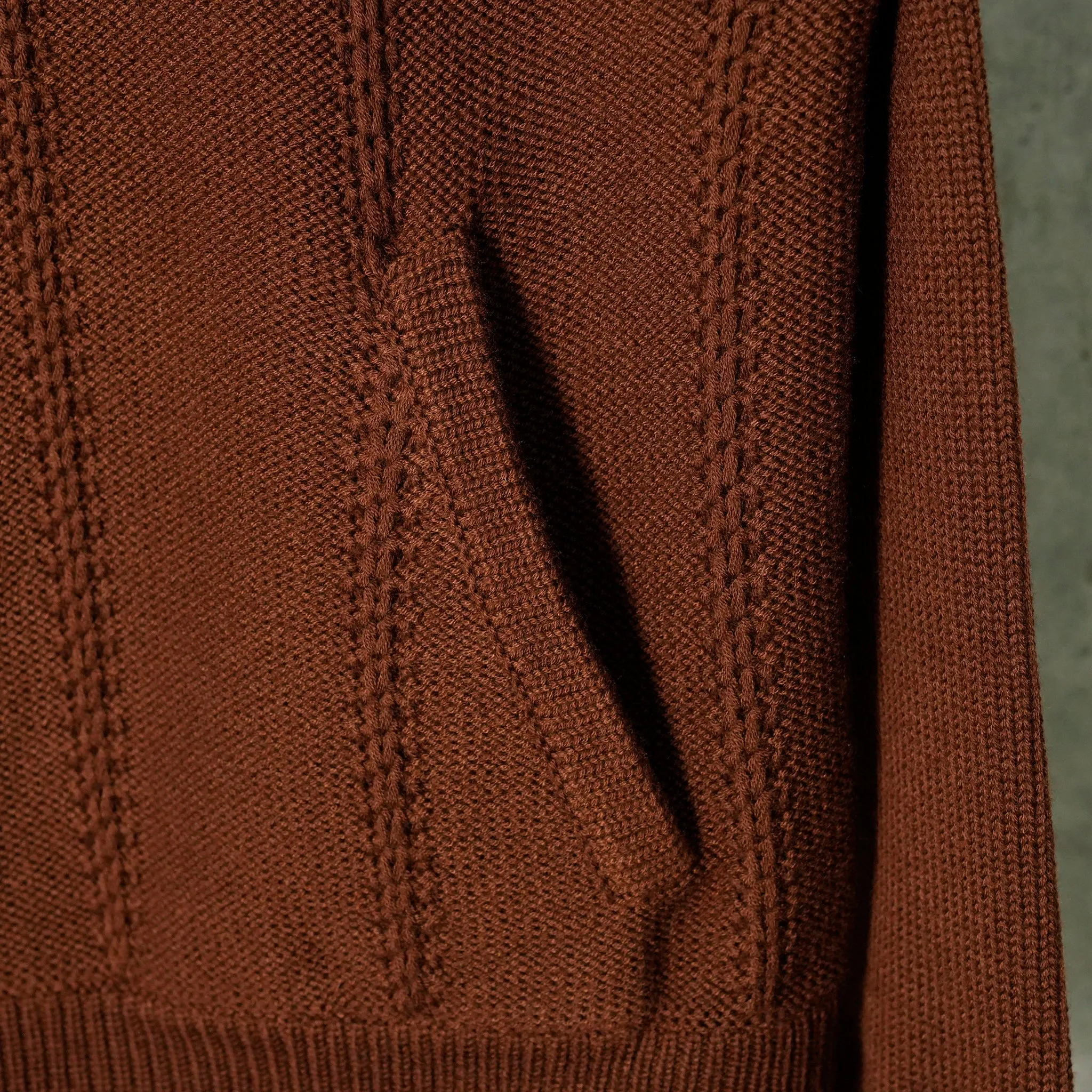 KNITTED TRACK JACKET / BROWN