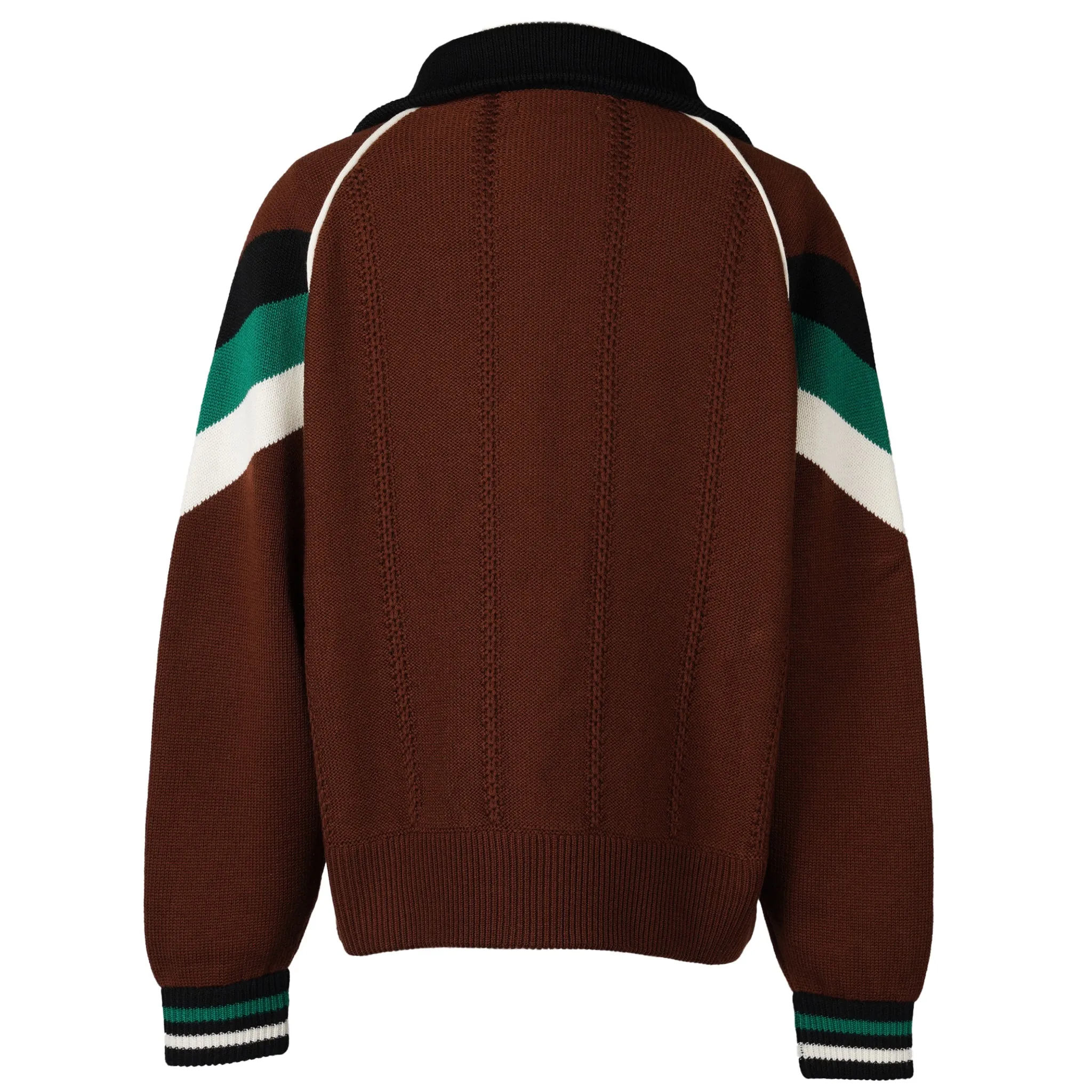 KNITTED TRACK JACKET / BROWN