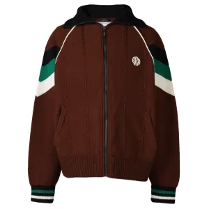 KNITTED TRACK JACKET / BROWN