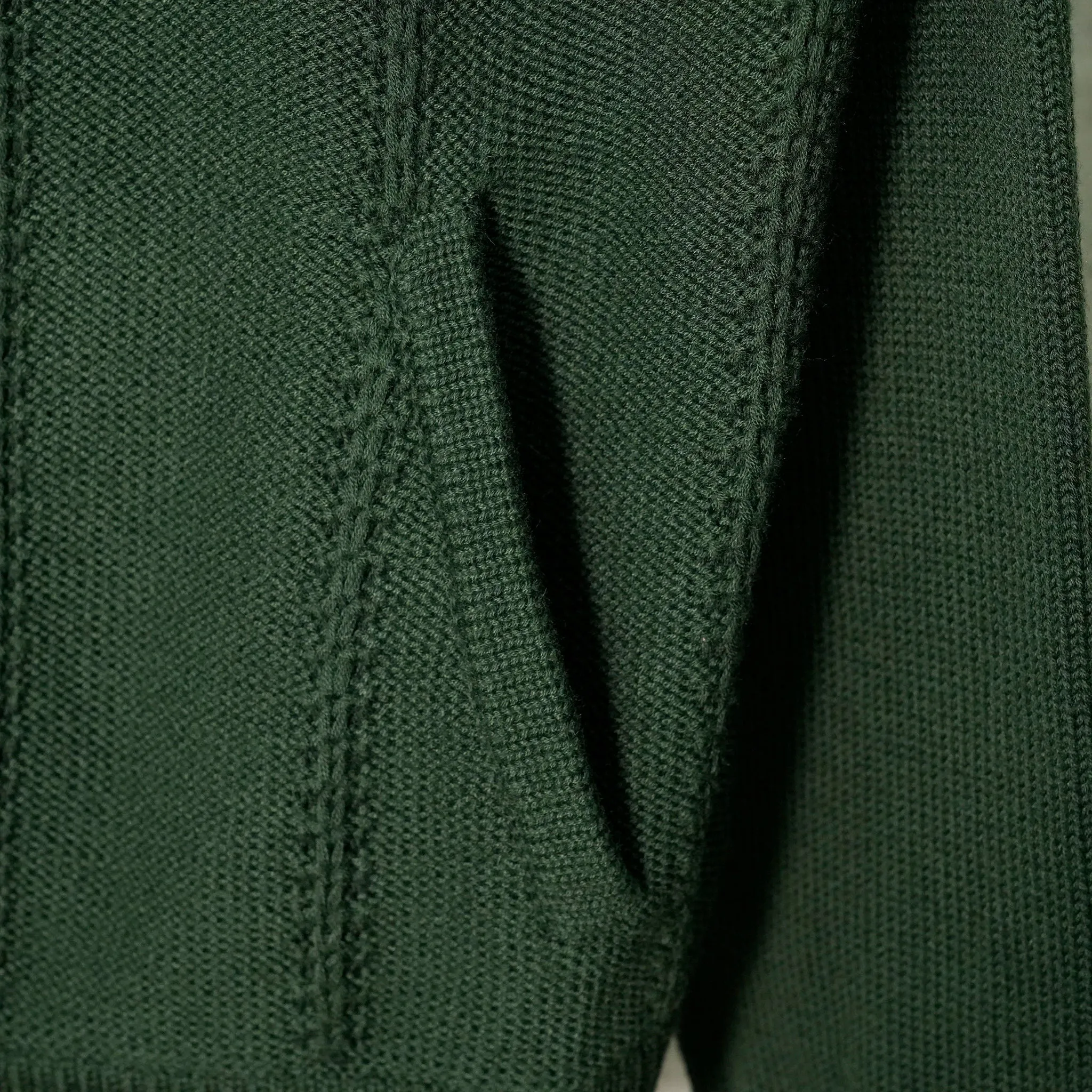 KNITTED TRACK JACKET / DARK GREEN