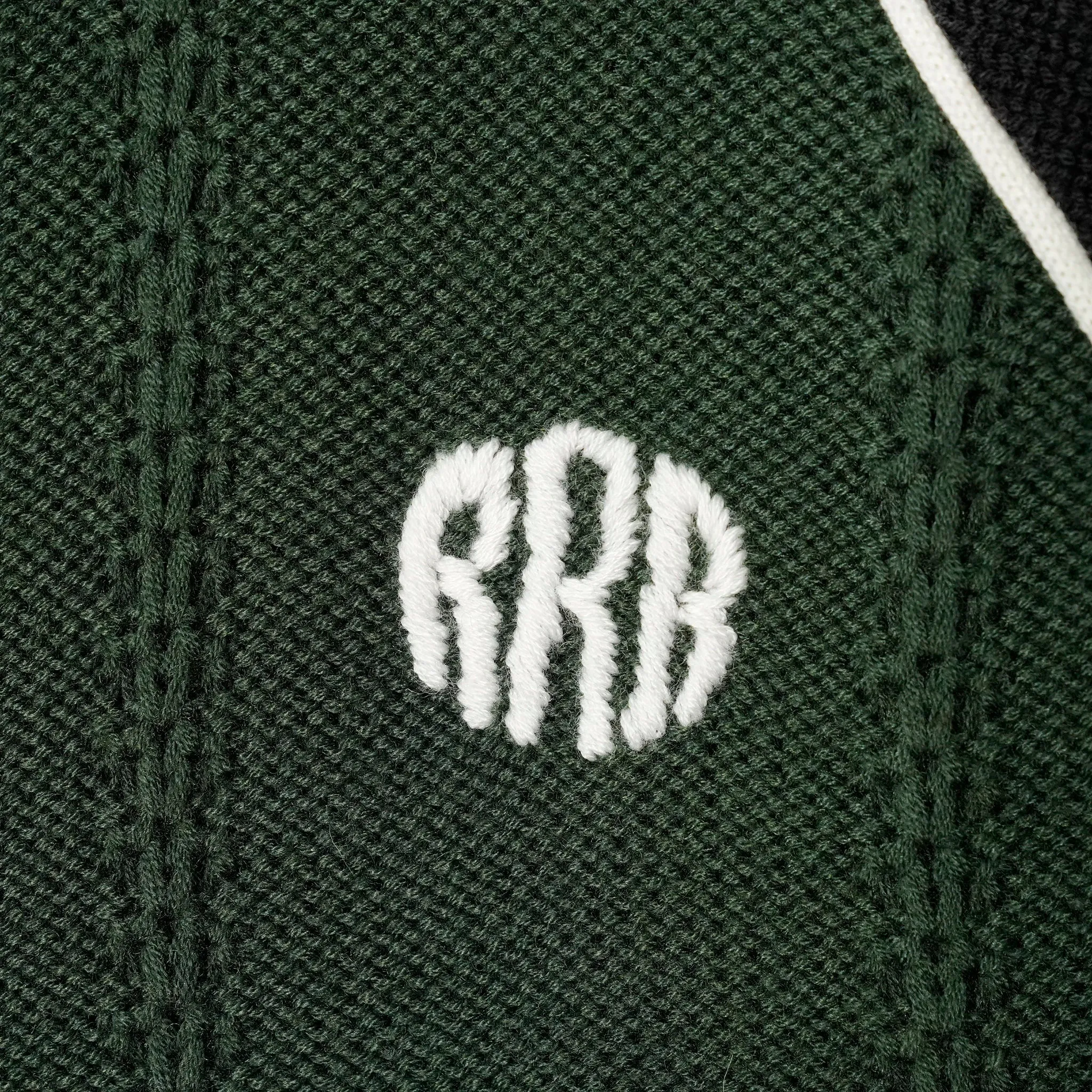 KNITTED TRACK JACKET / DARK GREEN