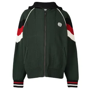 KNITTED TRACK JACKET / DARK GREEN