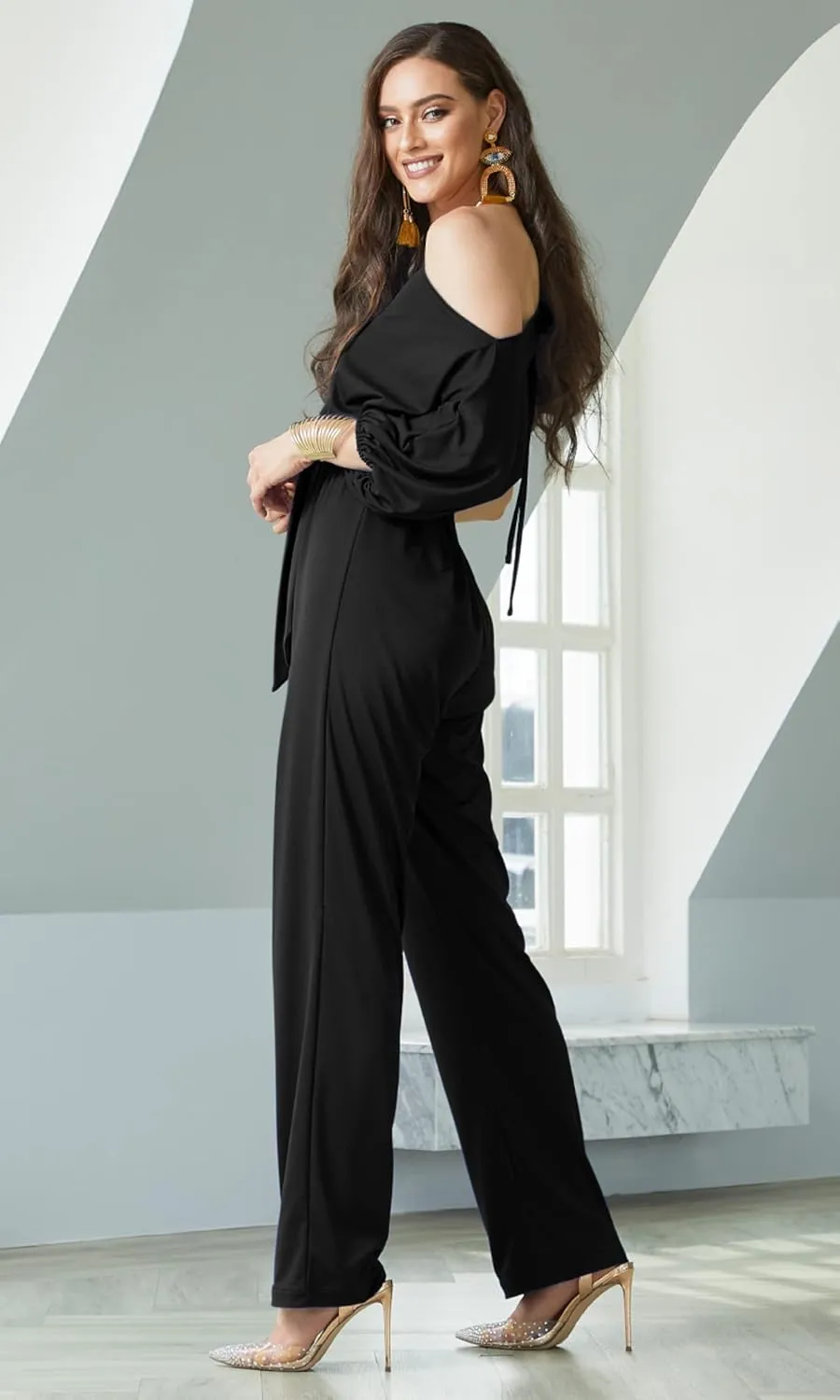 KOH KOH Womens One Off Shoulder Short Sleeve Piece Jumpsuit Pant Suit Romper
