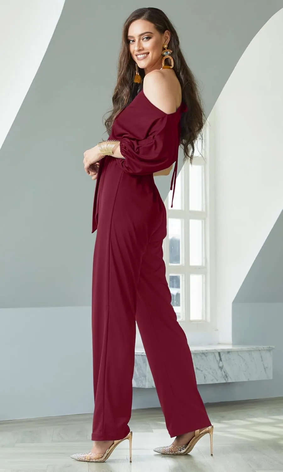 KOH KOH Womens One Off Shoulder Short Sleeve Piece Jumpsuit Pant Suit Romper