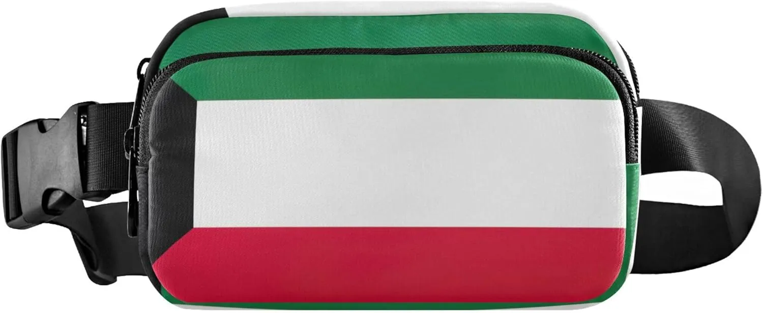 Kuwait Flag Waterproof Women Fanny Packs Belt Bag Hip Pack Bright Waist Pouches for Men