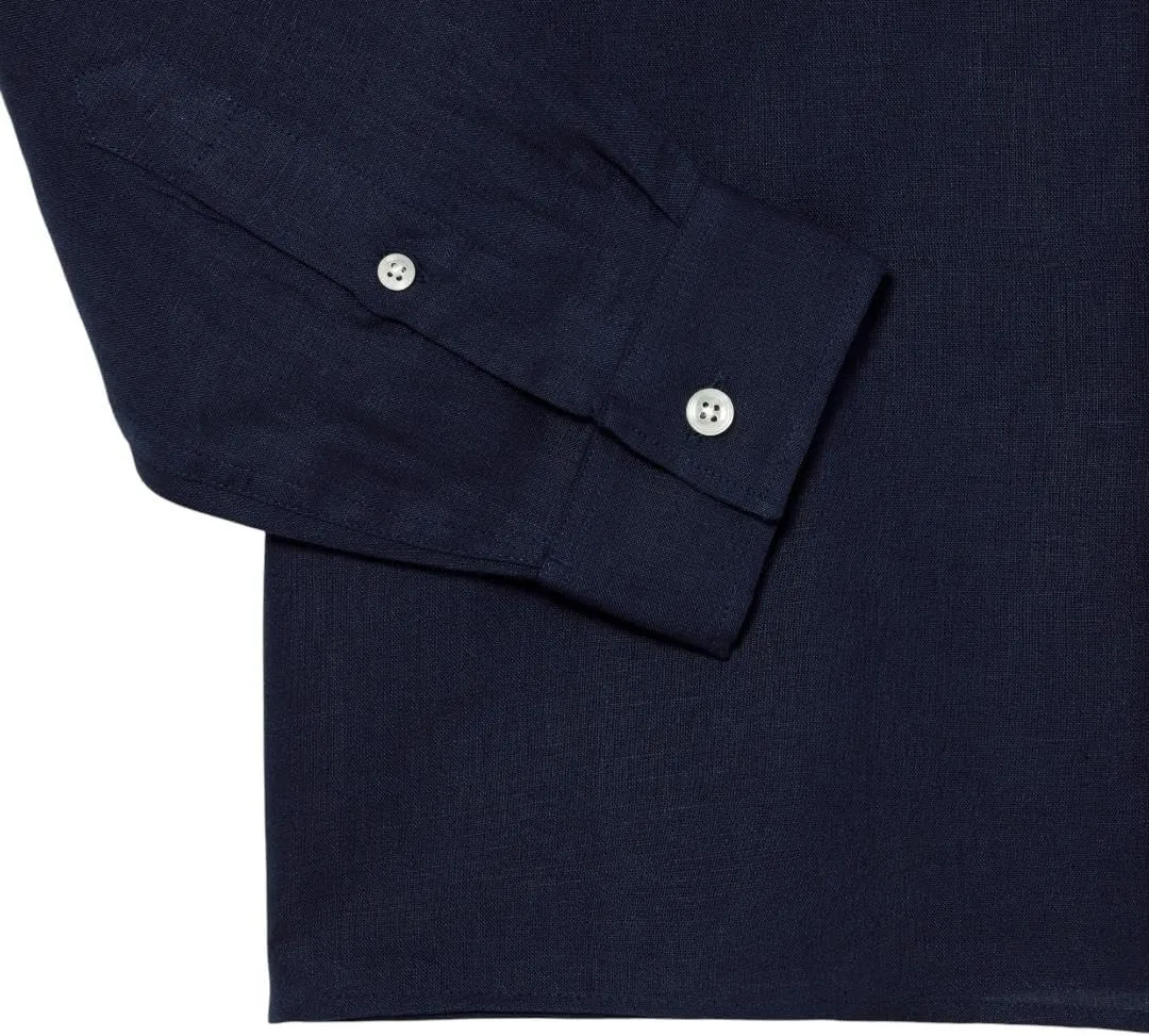 Lacoste Men's Regular Fit Linen Casual Button Down Shirt