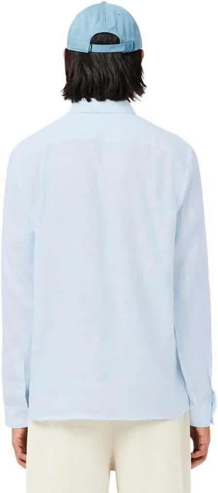 Lacoste Men's Regular Fit Linen Casual Button Down Shirt