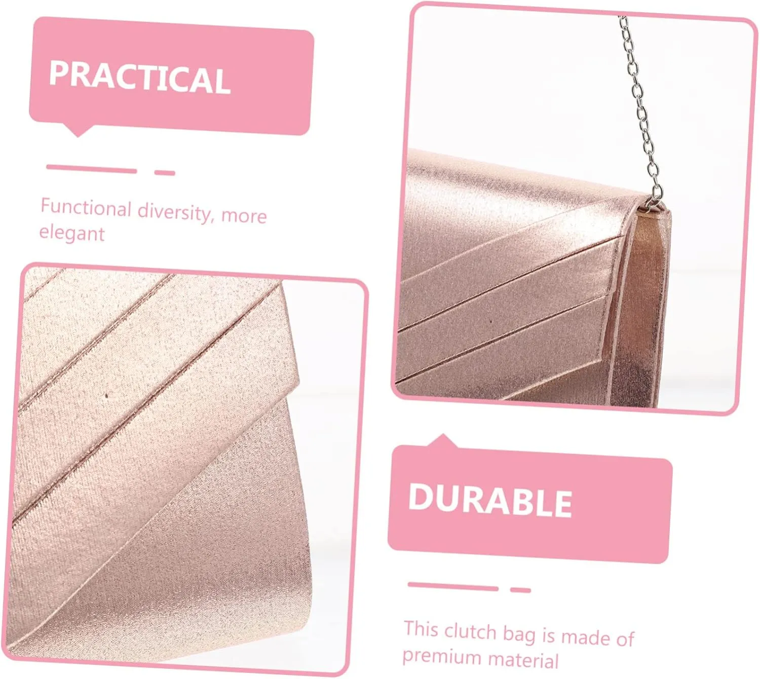 Ladies Evening Bag Envelope Bag Women Tote Envelope Clutch Chain Wallet Mini Wallet for Women White
