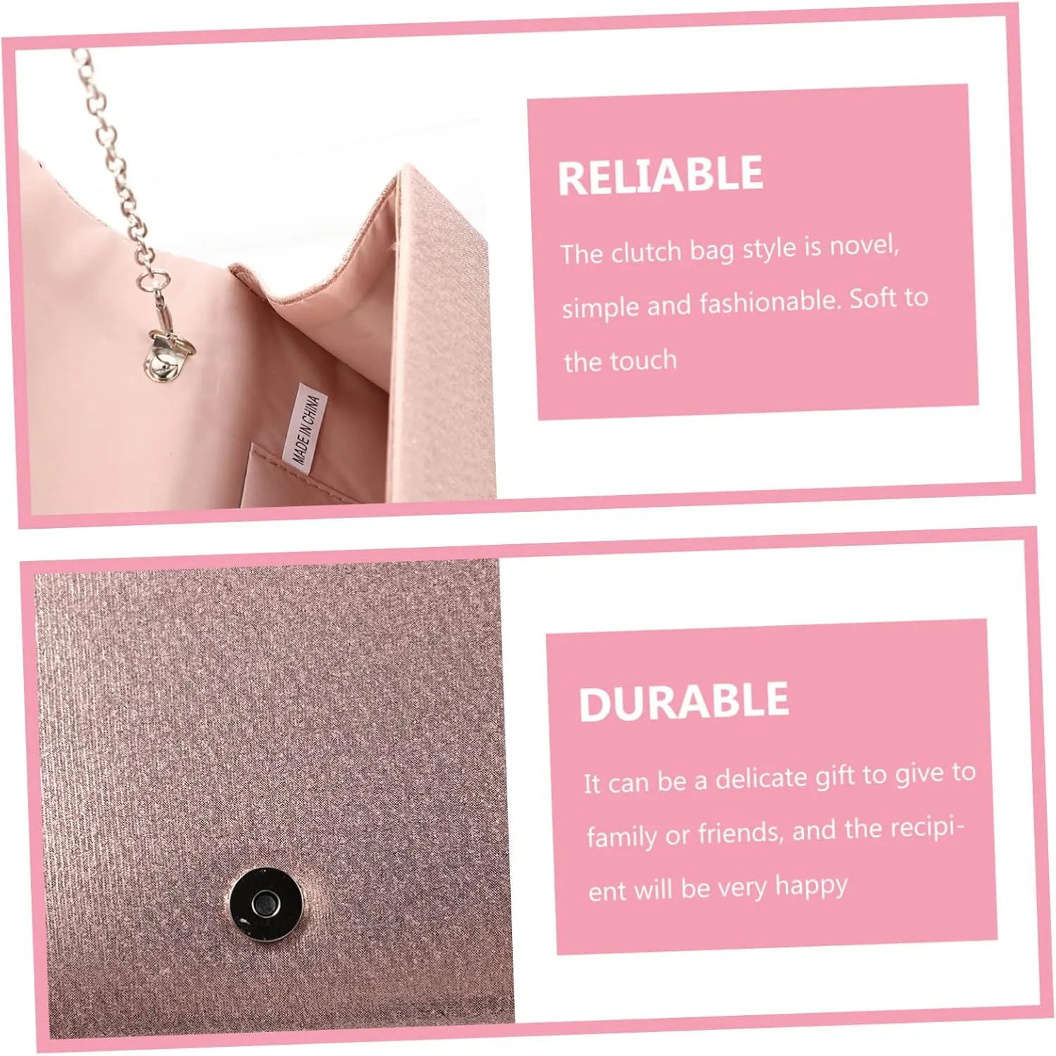 Ladies Evening Bag Envelope Bag Women Tote Envelope Clutch Chain Wallet Mini Wallet for Women White