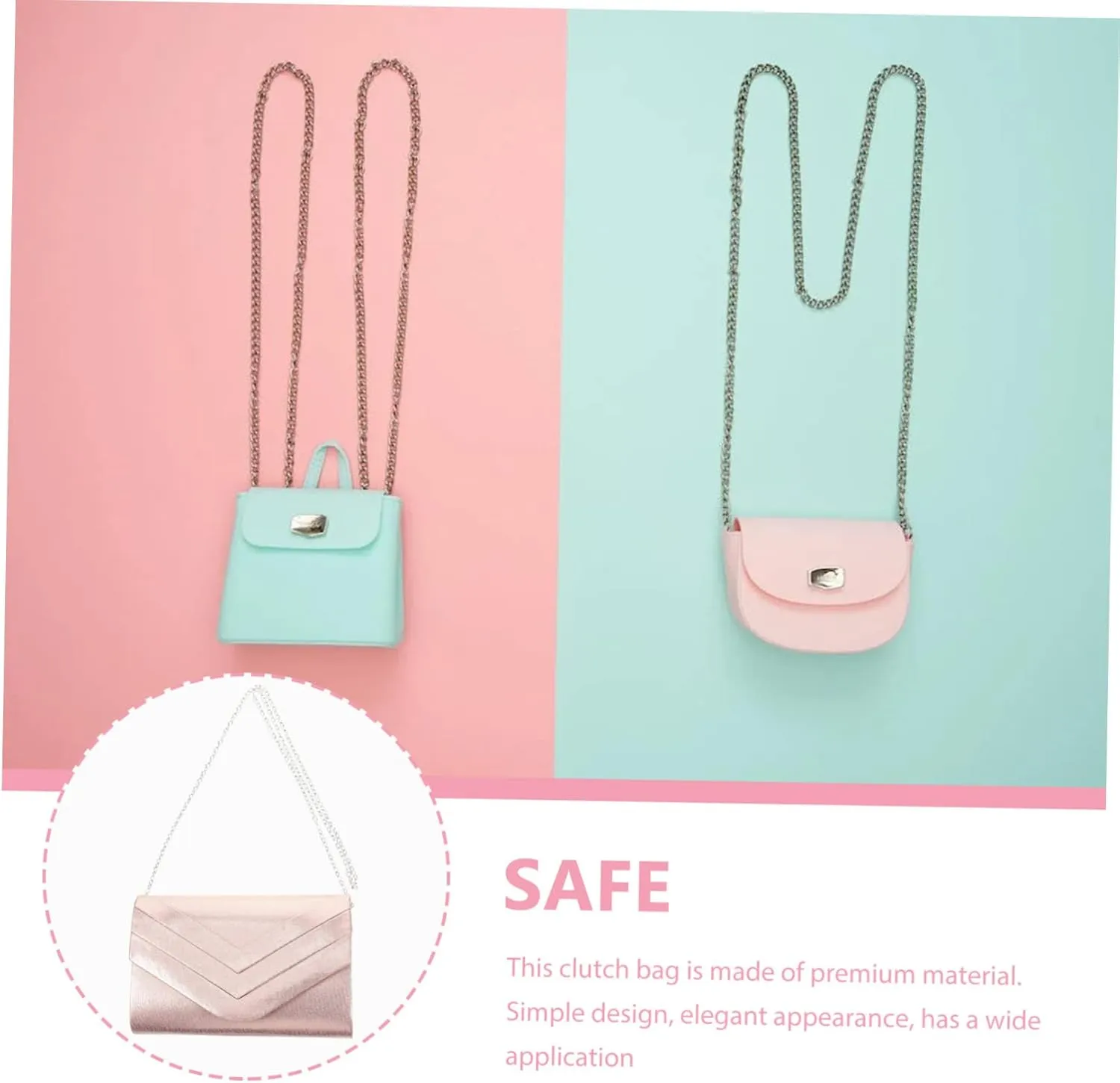 Ladies Evening Bag Envelope Bag Women Tote Envelope Clutch Chain Wallet Mini Wallet for Women White
